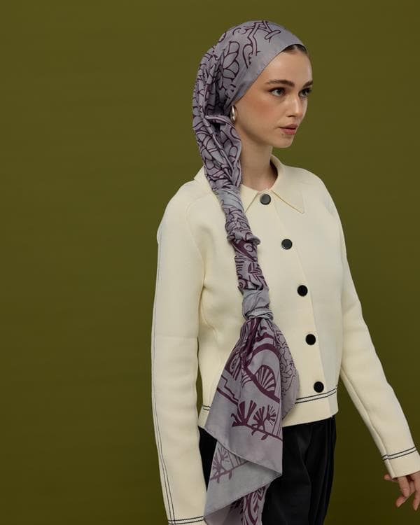 Leylak & Erguvani Harem Rüyası Desen Şal - 02 - görsel 6