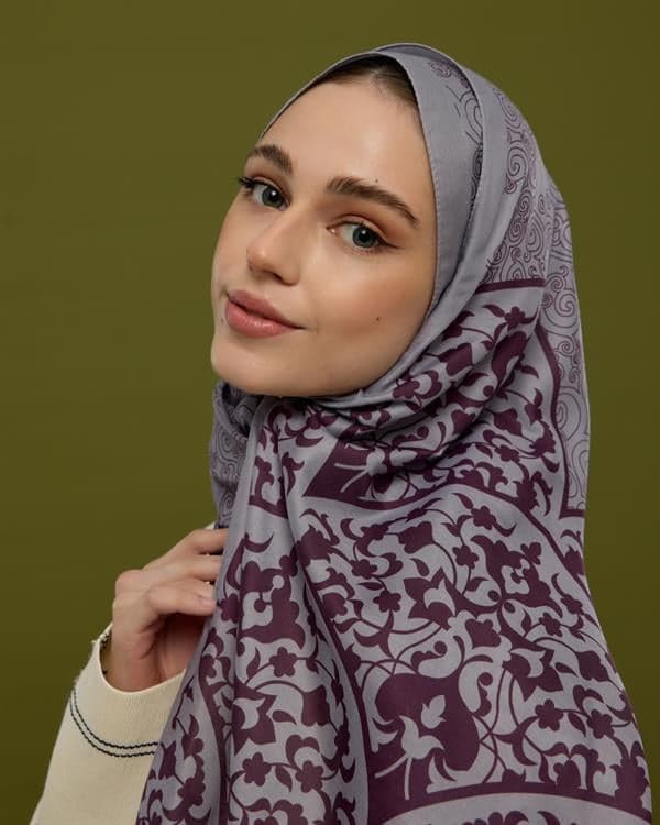 Leylak & Erguvani Saraylı Desen Şal - 02