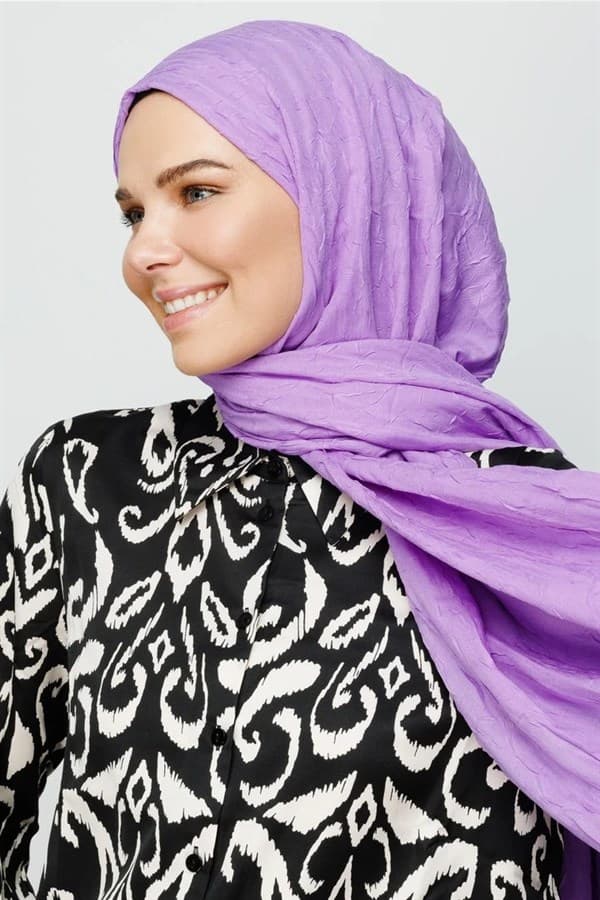 Lila Bambu Şal - görsel 3