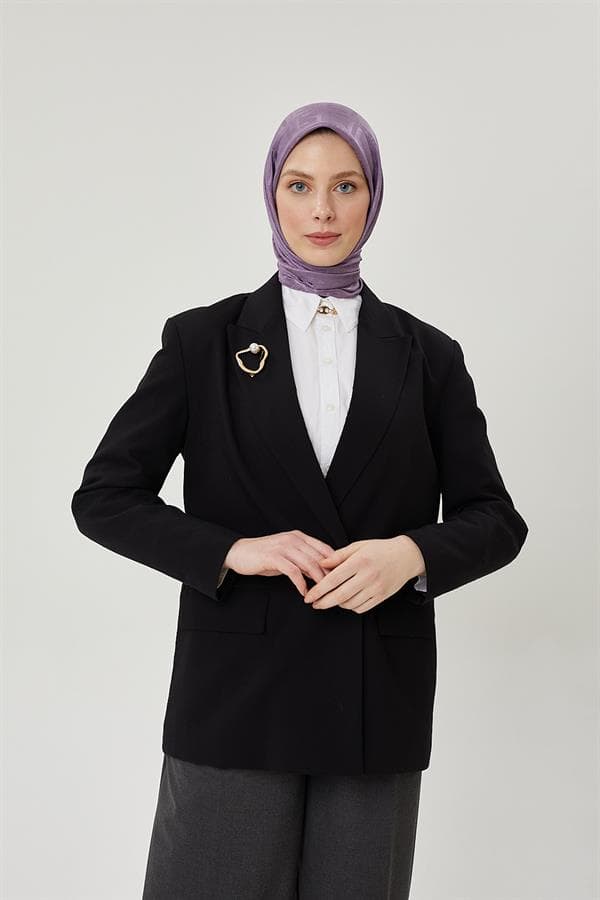 Lila F Desen Parlak Jakar Eşarp - görsel 3