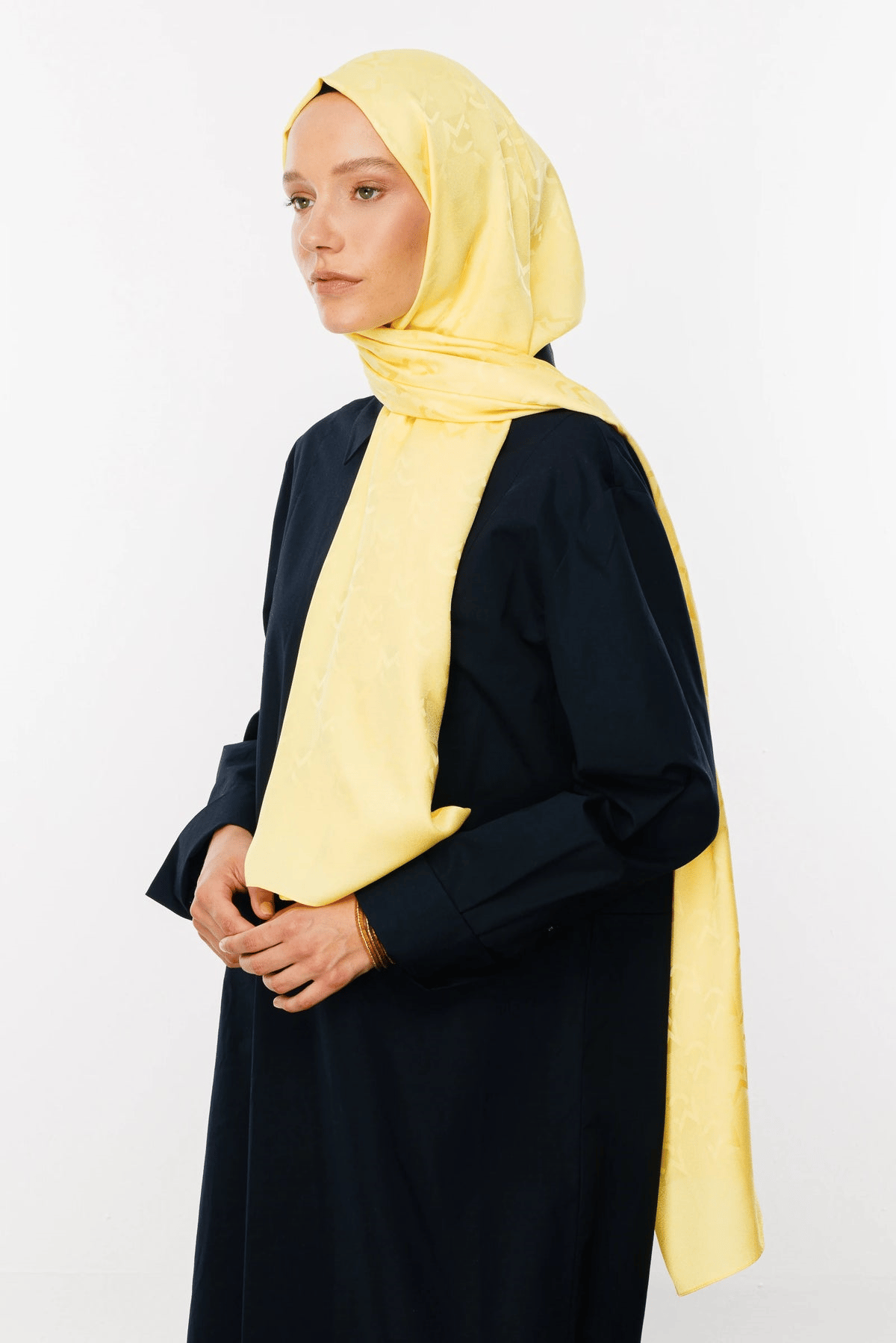 Sarı Mc Desen Jakar Şal - görsel 3