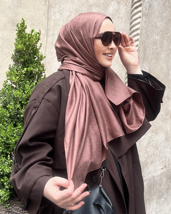 Mocha Luxe Desen Jakar Şal