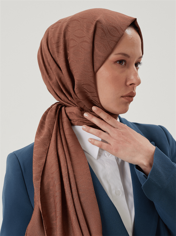 Mocha Shine Desen Jakar Şal