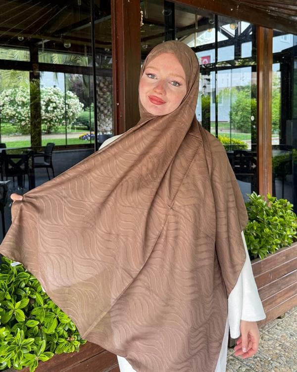 Mocha Su Yolu Lyocell Bambu Jakar Şal - görsel 3