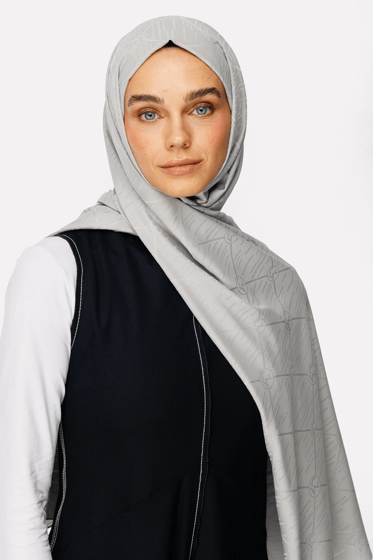 Gümüş Moon Is Desen Jakar Şal - görsel 3