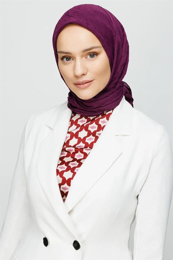 Mor Bambu Eşarp - görsel 3