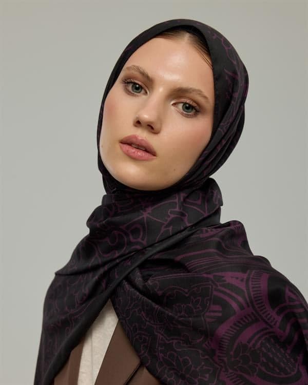 Mürdüm & Gece Harem Rüyası Desen Şal - 75