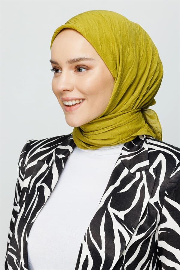 Olive Yeşili Bambu Eşarp - görsel 3
