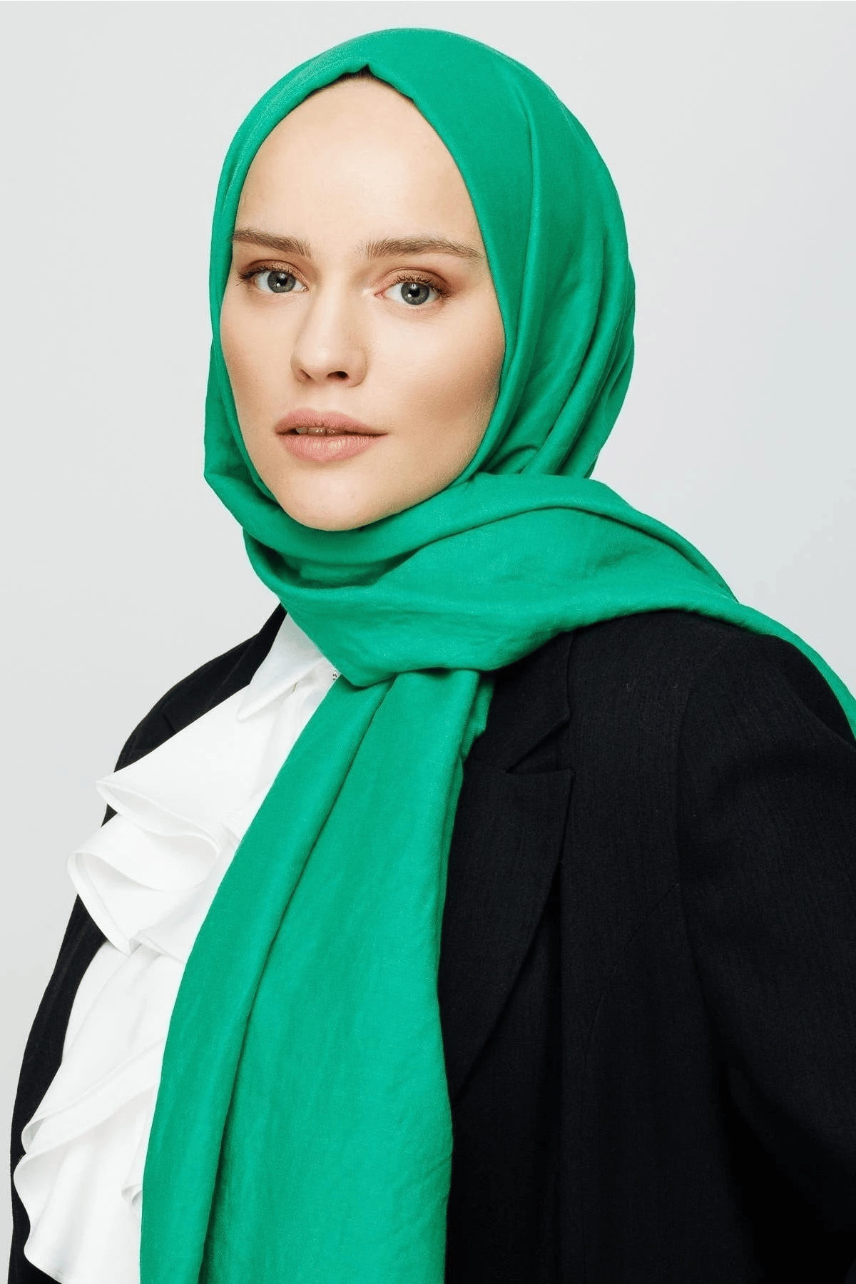 Benetton Yeşili Pamuk Kraş Şal