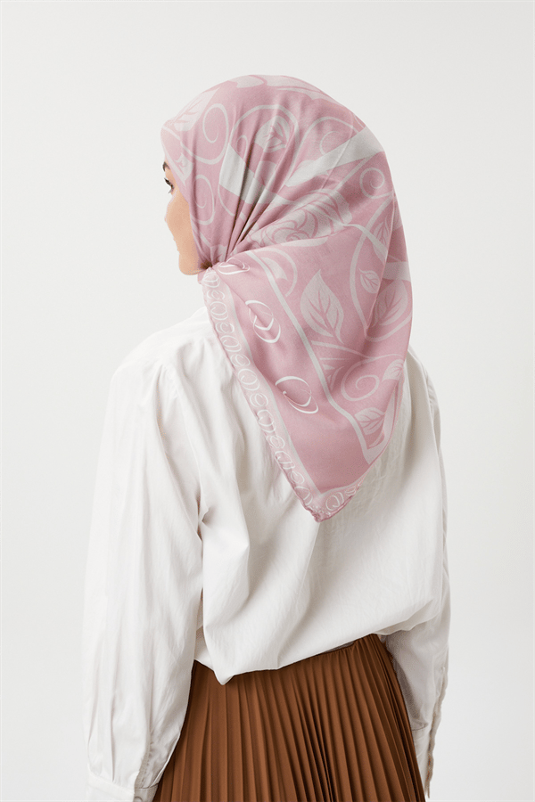 Pastel Pembe - Vintage Pamuk Eşarp - görsel 3