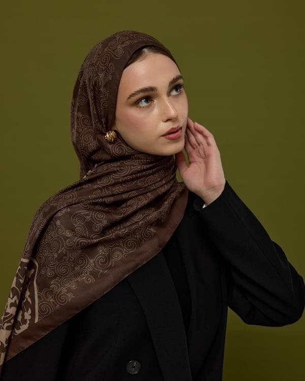 Kakao & Krem Tarçını Saraylı Desen Şal - 35 - görsel 7