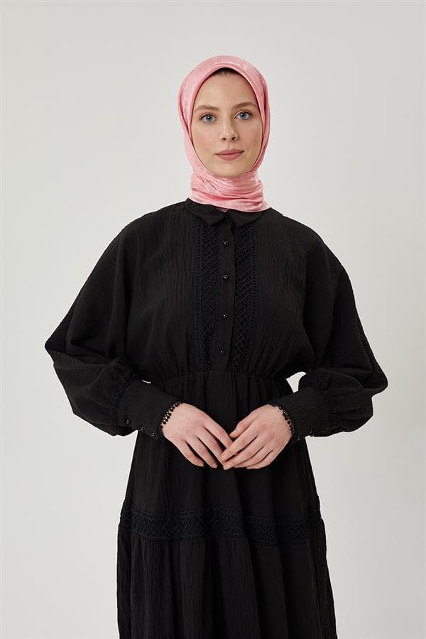 Şeker Pembe F Desen Parlak Jakar Eşarp - görsel 3