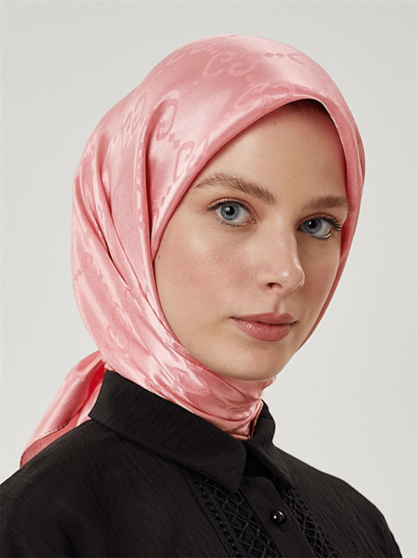 Şeker Pembe G Desen Parlak Jakar Eşarp