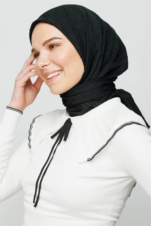 Siyah Bambu Eşarp - görsel 3