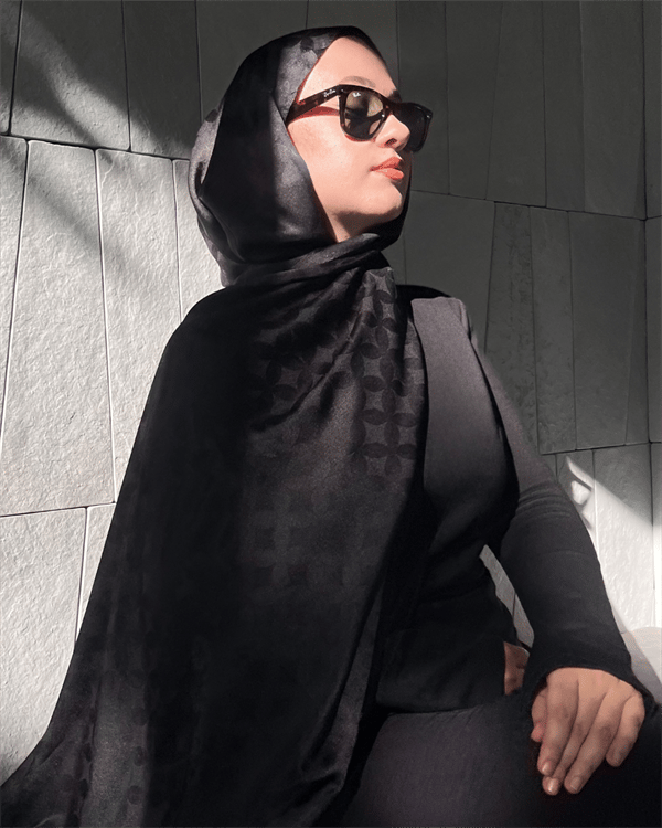 Siyah Rise Desen Jakar Şal