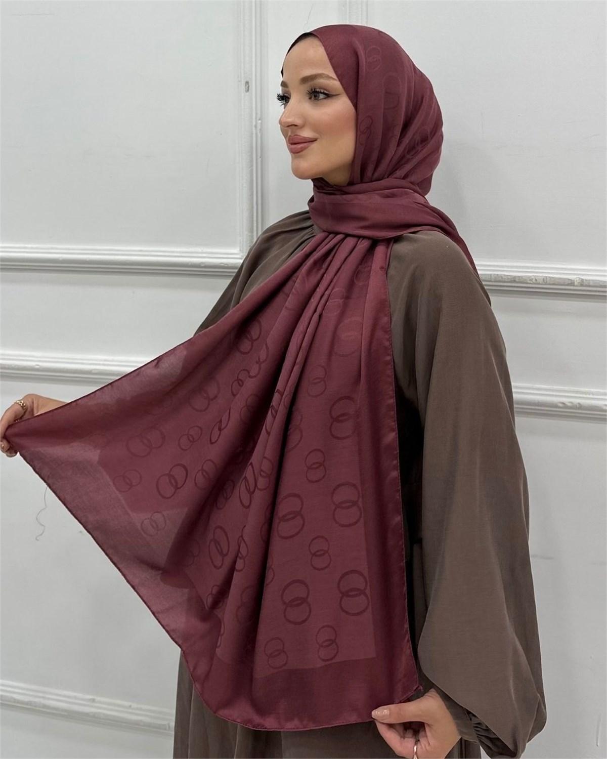 Soft Pembe Imannoor Luna Desen Pamuk Jakar Şal