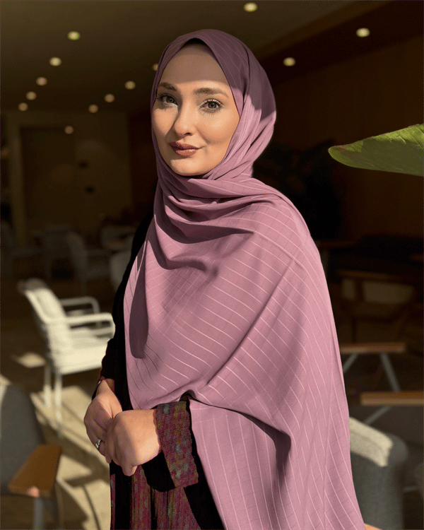Soft Pembe Minima Desen Kore Medine İpeği Şal
