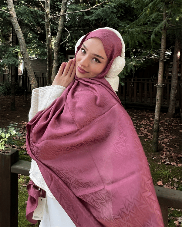 Soft Pembe Triya Desen Jakar Şal