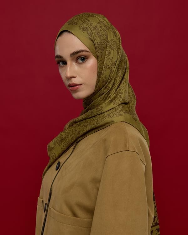 Susam Işıltısı & Kavrulmuş Kahve Saraylı Desen Şal - 42