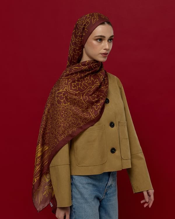 Tarçın Rüzgarı & Saf Altın Harem Rüyası Desen Şal - 31 - görsel 4