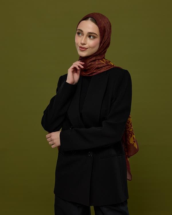 Tarçın Rüzgarı & Saf Altın Saraylı Desen Şal - 31 - görsel 7