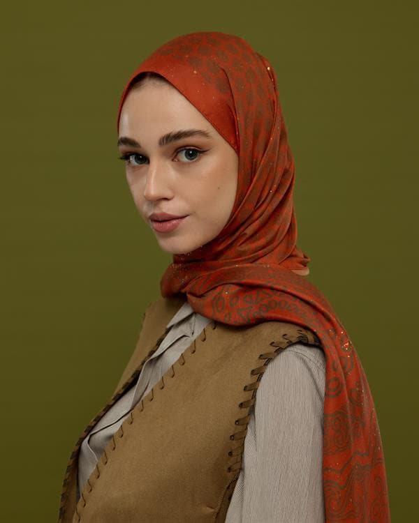 Tarçin & Zeytin Kabuğu Bala Hatun Desen Şal - 18