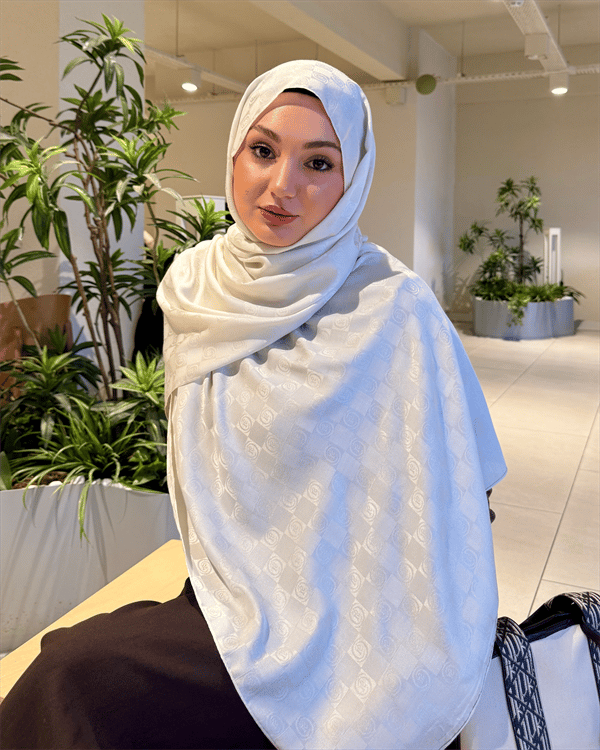 Taş Damier Desen Jakar Şal