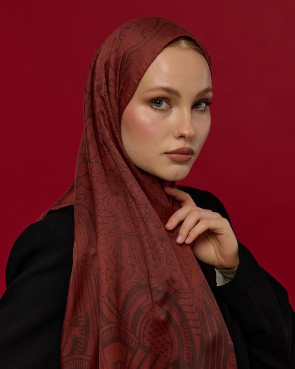 Tuzlu Karamel & Kestane Kabuğu Harem Rüyası Desen Şal - 14