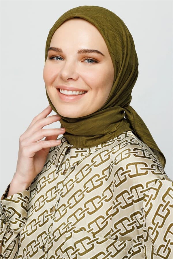 Yağ Yeşili Bambu Eşarp - görsel 3