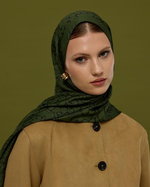 Zeytin & Siyah Harem Rüyası Desen Şal - 74 - görsel 2