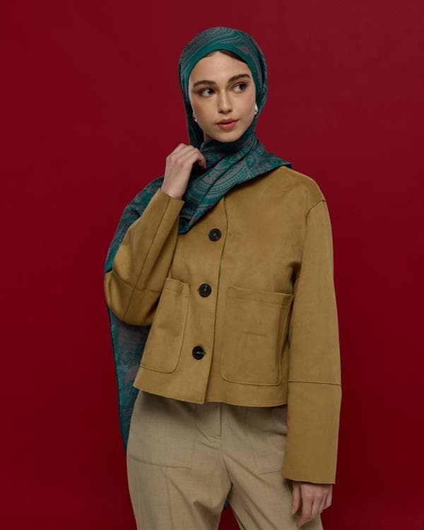 Zümrüt & Lavanta Çizgisi Sultani Desen Şal - 53 - görsel 4