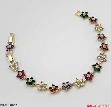 14K CM Çiçek Bileklik //BILEK-8652BILEK-8652