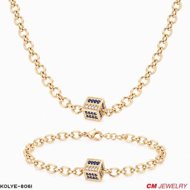 14K CM KOLYE BİLEKLİK SET //KOLYE-8061KOLYE-8061