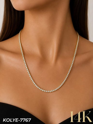 14K Dönmeyen Su Yolu Kolye 45 cm // KOLYE-7767KOLYE-7767