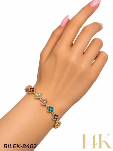 14K Su Yolu Yonca Bileklik // BILEK-8402BILEK-8402