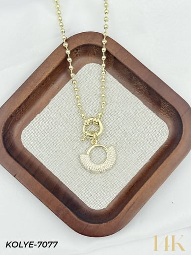 14K Tasarım Gemici Kilit Kolye 50cm // KOLYE-7077KOLYE-7077