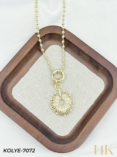 14K Tasarım Gemici Kilit Kolye 50cm // KOLYE-7072KOLYE-7072