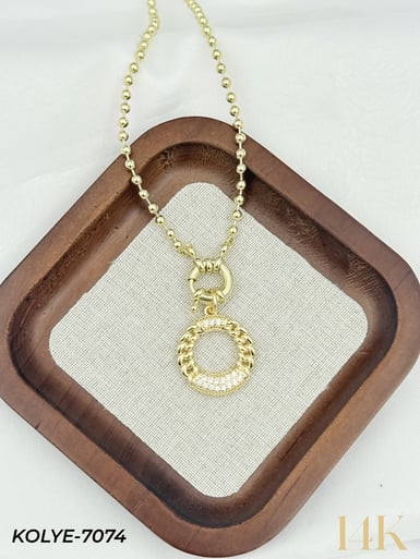 14K Tasarım Gemici Kilit Kolye 50cm // KOLYE-7074KOLYE-7074