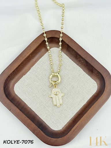 14K Tasarım Gemici Kilit Kolye 50cm // KOLYE-7076KOLYE-7076