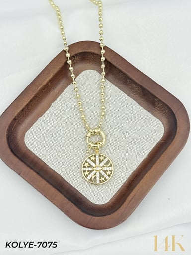 14K Tasarım Gemici Kilit Kolye 50cm // KOLYE-7075KOLYE-7075