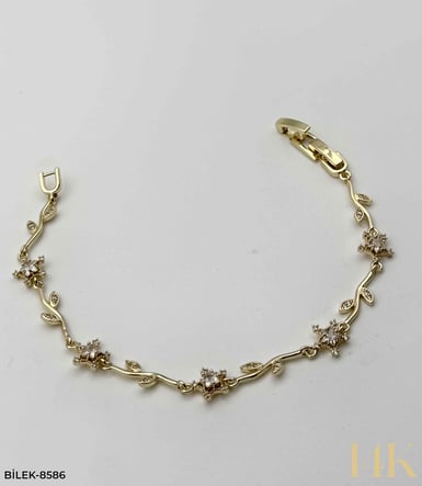14K TAŞLI ÇİÇEK BİLEKLİK //BİLEK-8586BİLEK-8586