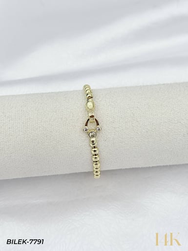14K Taşlı Şarnel Kilitli Künye // BILEK-7791BILEK-7791