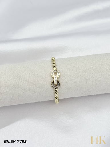 14K Taşlı Şarnel Kilitli Künye // BILEK-7793BILEK-7793