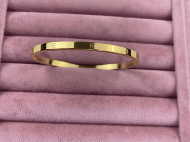 Çelik CRT Model Gold Bebe Boy İnce Taşsız Kelepçe // KELEPÇE-1058