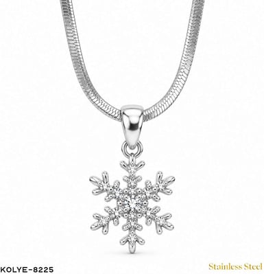 Çelik Kar Tanesi Kolye 45CM //KOLYE-8225KOLYE-8225