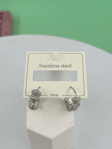 Çelik Silver Küpe // KÜPE-3270.KÜPE-3270