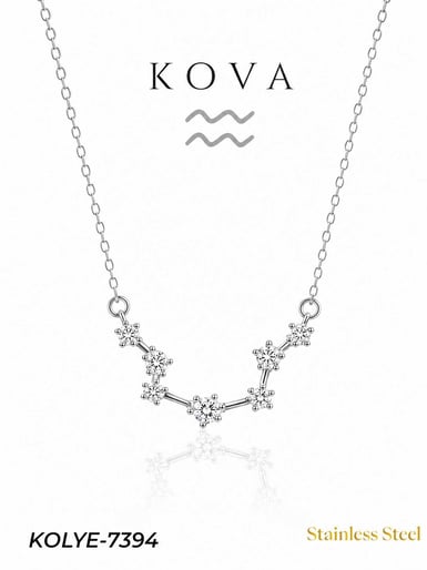 Çelik Yıldız Haritası Kolye Kova // KOLYE-7394KOLYE-7394