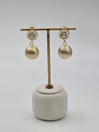 Zirkon Taşlı Rodyum Kaplama Küpe // ITHAL-3252.ITHAL-3252