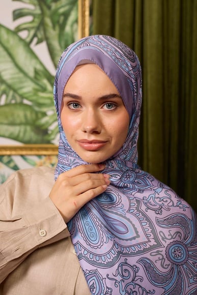 Marrakech Koleksiyon Soft Şal Gri Lila 3048-18