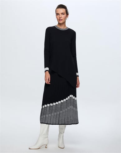 6016 Asimetrik Kesim Triko Tunik *Renkleri İçin Tıklayınız